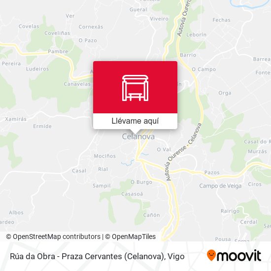 Mapa Rúa da Obra - Praza Cervantes (Celanova)