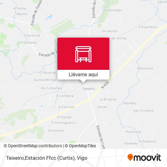 Mapa Teixeiro,Estación Ffcc (Curtis)