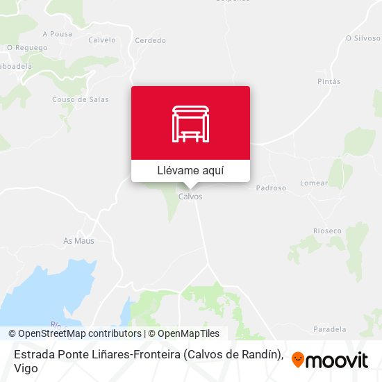 Mapa Estrada Ponte Liñares-Fronteira (Calvos de Randín)