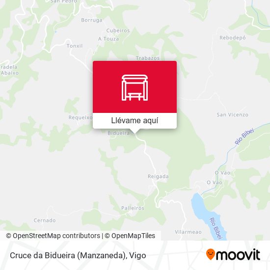 Mapa Cruce da Bidueira (Manzaneda)