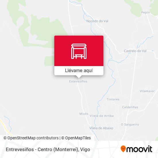 Mapa Entrevesiños - Centro (Monterrei)
