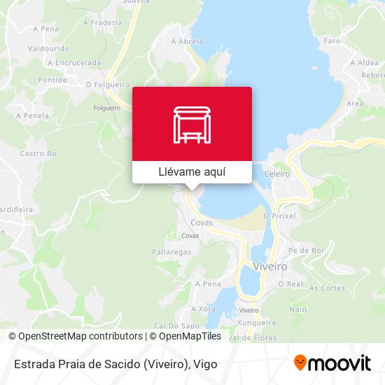 Mapa Estrada Praia de Sacido (Viveiro)