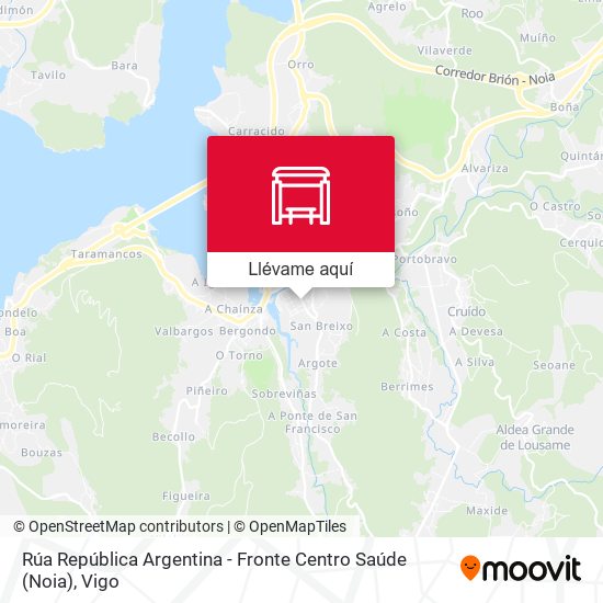 Mapa Rúa República Argentina - Fronte Centro Saúde (Noia)
