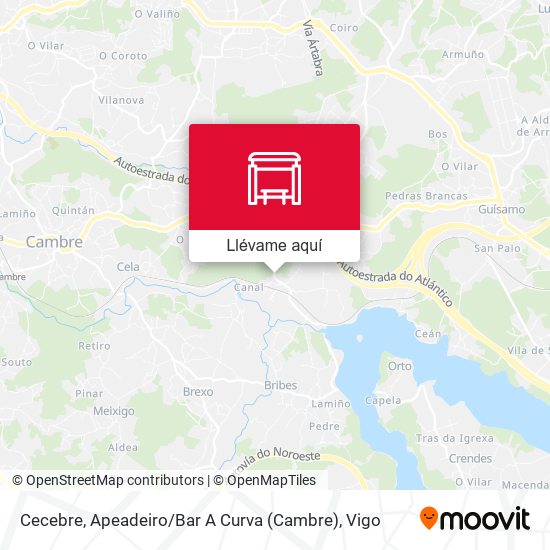 Mapa Cecebre, Apeadeiro / Bar A Curva (Cambre)