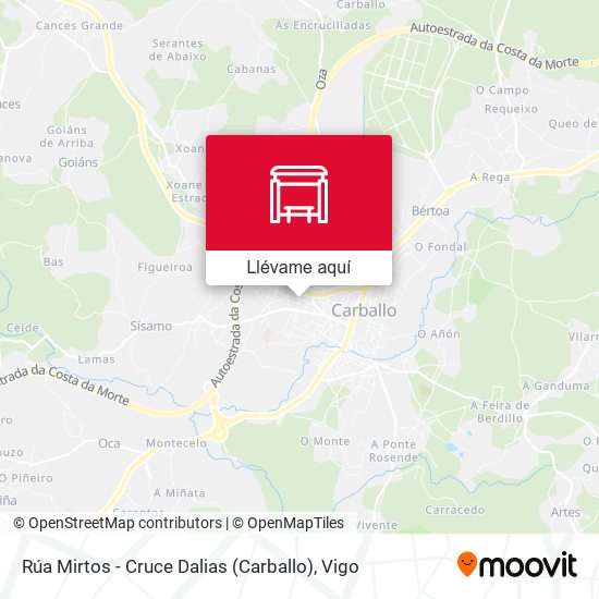 Mapa Rúa Mirtos - Cruce Dalias (Carballo)