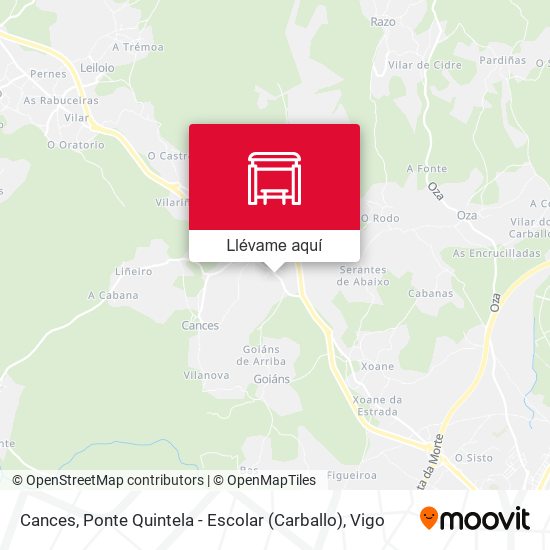 Mapa Cances, Ponte Quintela - Escolar (Carballo)