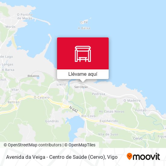 Mapa Avenida da Veiga - Centro de Saúde (Cervo)
