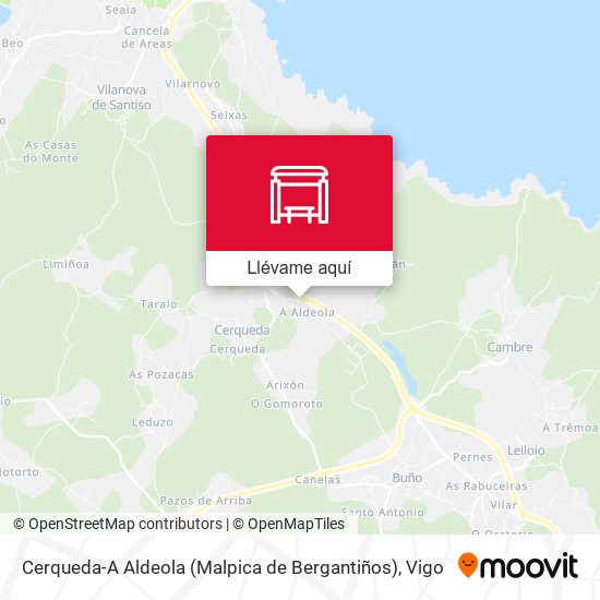Mapa Cerqueda-A Aldeola (Malpica de Bergantiños)