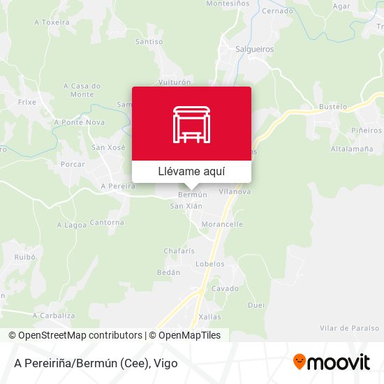 Mapa A Pereiriña/Bermún (Cee)