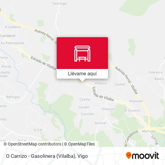 Mapa O Carrizo - Gasolinera (Vilalba)