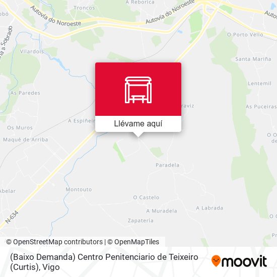 Mapa (Baixo Demanda) Centro Penitenciario de Teixeiro (Curtis)
