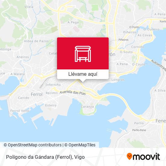 Mapa Polígono da Gándara (Ferrol)