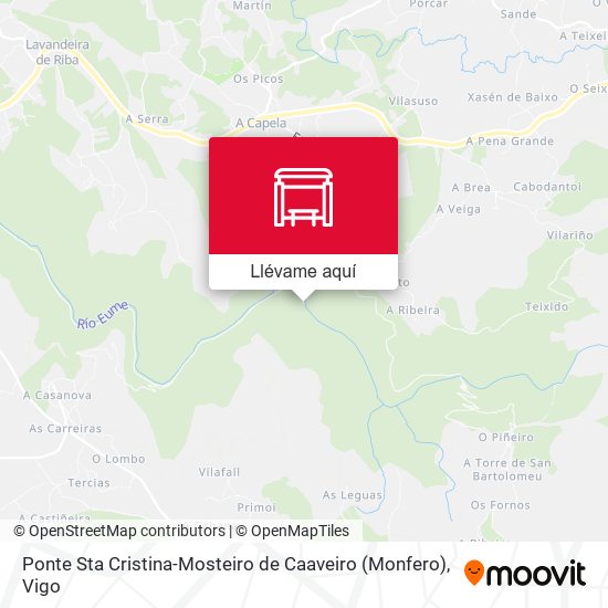 Mapa Ponte Sta Cristina-Mosteiro de Caaveiro (Monfero)