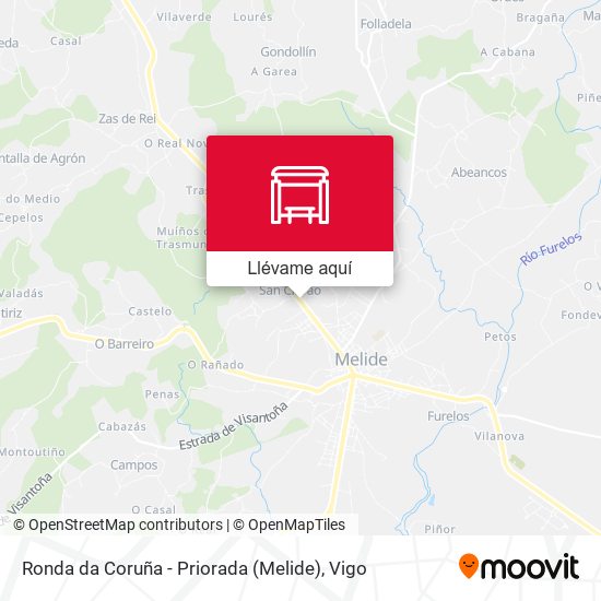 Mapa Ronda da Coruña - Priorada (Melide)