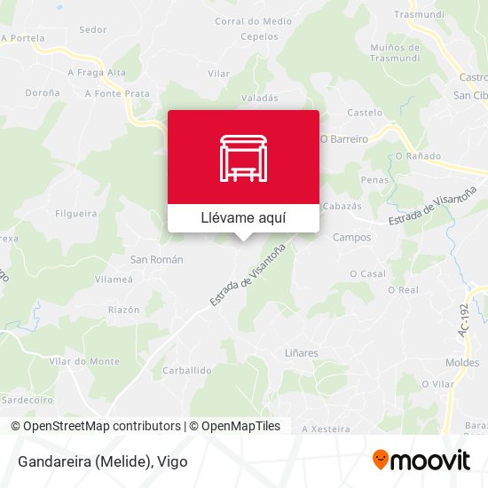 Mapa Gandareira (Melide)
