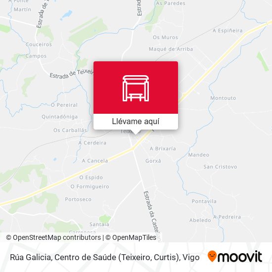 Mapa Rúa Galicia, Centro de Saúde (Teixeiro, Curtis)