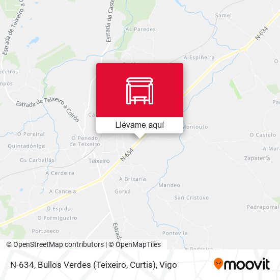 Mapa N-634, Bullos Verdes (Teixeiro, Curtis)