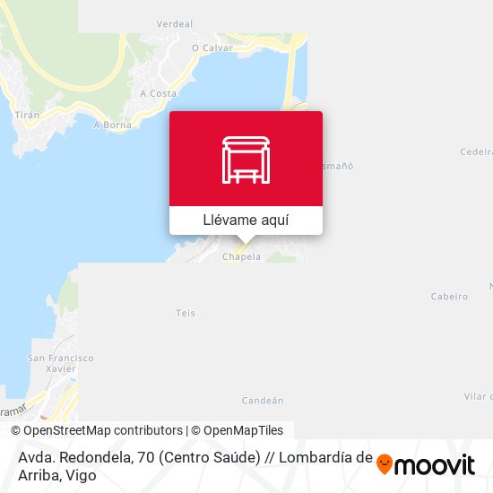 Mapa Avda. Redondela, 70 (Centro Saúde) // Lombardía de Arriba