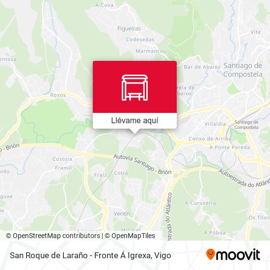 Mapa San Roque de Laraño - Fronte Á Igrexa