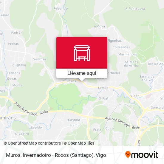 Mapa Muros, Invernadoiro - Roxos (Santiago)