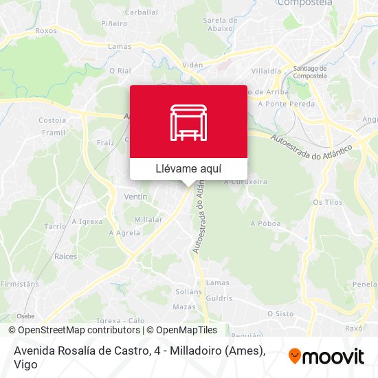 Mapa Avenida Rosalía de Castro, 4 - Milladoiro (Ames)