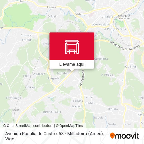 Mapa Avenida Rosalía de Castro, 53 - Milladoiro (Ames)