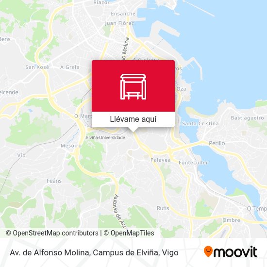 Mapa Av. de Alfonso Molina, Campus de Elviña