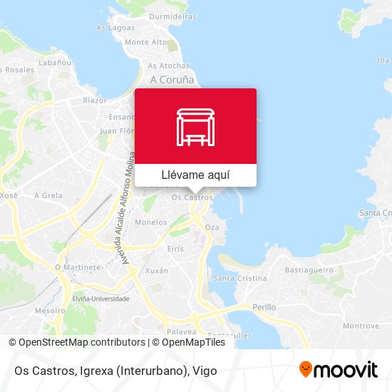 Mapa Os Castros, Igrexa (Interurbano)