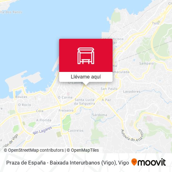 Mapa Praza de España - Baixada Interurbanos (Vigo)