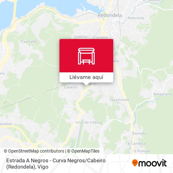 Mapa Estrada A Negros - Curva Negros / Cabeiro (Redondela)