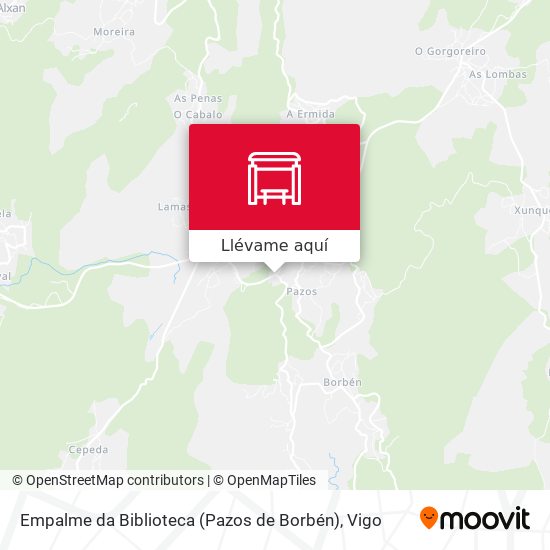 Mapa Empalme da Biblioteca (Pazos de Borbén)