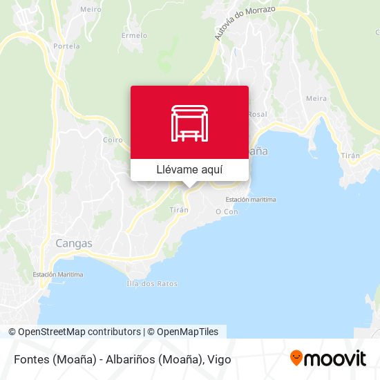 Mapa Fontes (Moaña) - Albariños (Moaña)