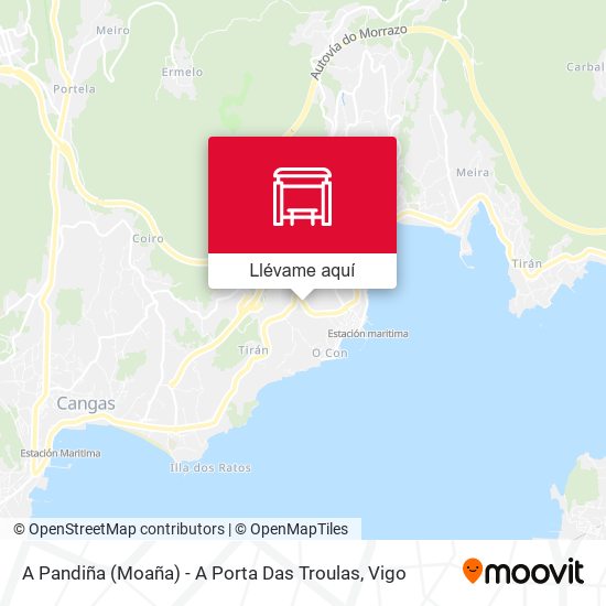 Mapa A Pandiña (Moaña) - A Porta Das Troulas