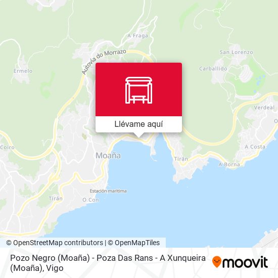Mapa Pozo Negro (Moaña) - Poza Das Rans - A Xunqueira (Moaña)