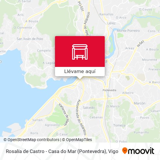 Mapa Rosalía de Castro - Casa do Mar (Pontevedra)