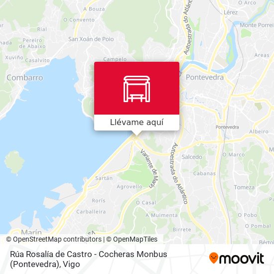 Mapa Rúa Rosalía de Castro - Cocheras Monbus (Pontevedra)