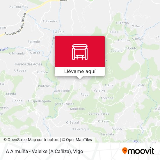 Mapa A Almuíña - Valeixe (A Cañiza)