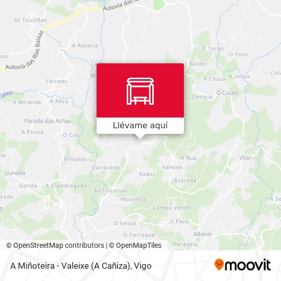 Mapa A Miñoteira - Valeixe (A Cañiza)