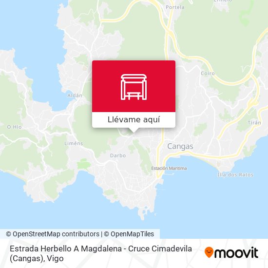 Mapa Estrada Herbello A Magdalena - Cruce Cimadevila (Cangas)