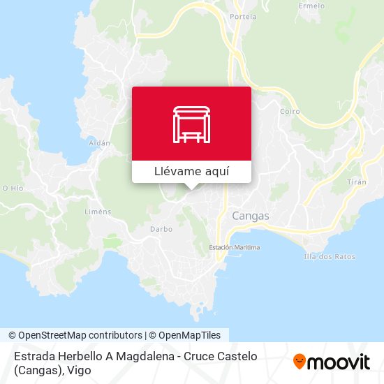 Mapa Estrada Herbello A Magdalena - Cruce Castelo (Cangas)