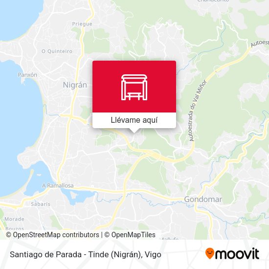 Mapa Santiago de Parada - Tinde (Nigrán)