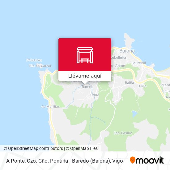 Mapa A Ponte, Czo. Cño. Pontiña - Baredo (Baiona)