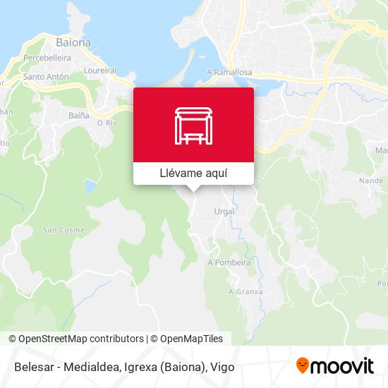 Mapa Belesar - Medialdea, Igrexa (Baiona)