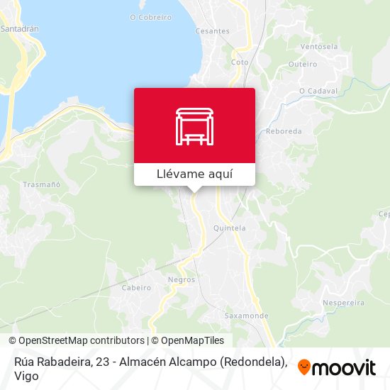 Mapa Rúa Rabadeira, 23 - Almacén Alcampo (Redondela)