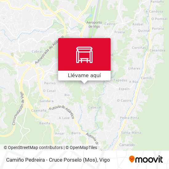 Mapa Camiño Pedreira - Cruce Porselo (Mos)