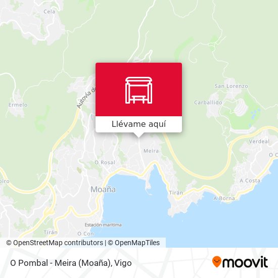Mapa O Pombal - Meira (Moaña)