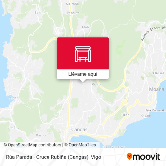 Mapa Rúa Parada - Cruce Rubiña (Cangas)
