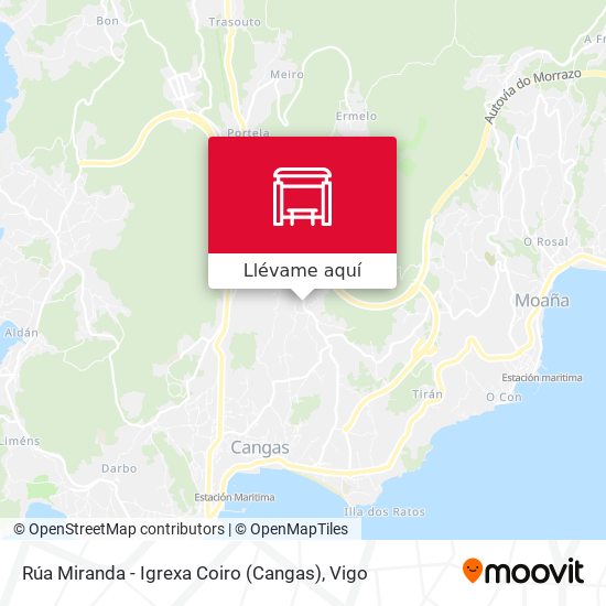 Mapa Rúa Miranda - Igrexa Coiro (Cangas)