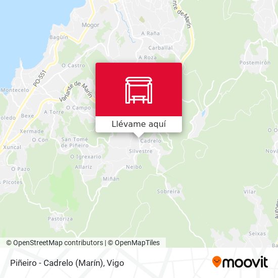 Mapa Piñeiro - Cadrelo (Marín)