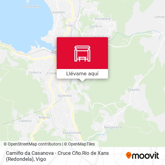 Mapa Camiño da Casanova - Cruce Cño.Río de Xans (Redondela)